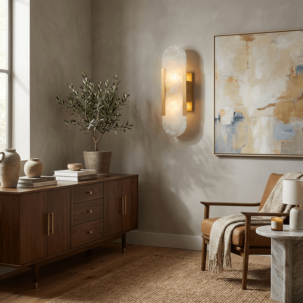 AlabasterGlow | Elegant Handcrafted Alabaster Wall Sconce Lighting 4