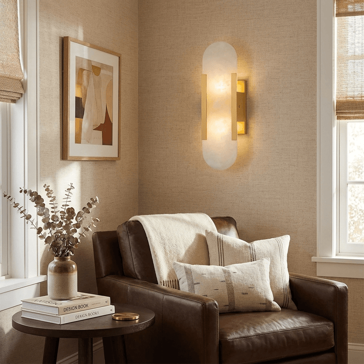 AlabasterGlow | Elegant Handcrafted Alabaster Wall Sconce Lighting 6