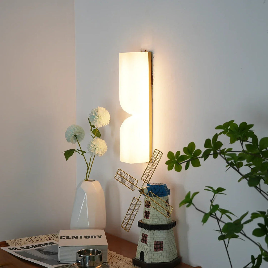 AlabasterGlow | Elegant Natural Stone Wall Sconce Light Fixture 0