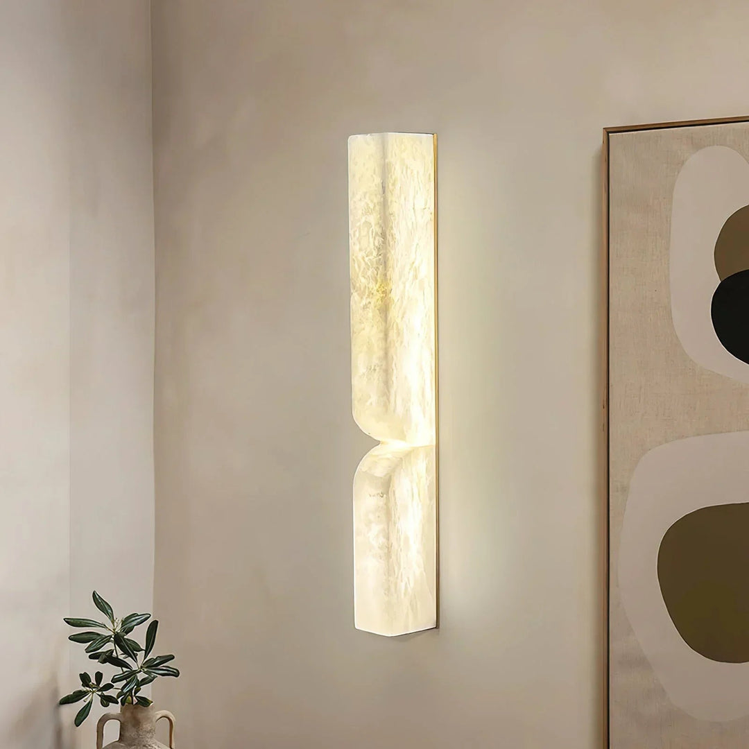 AlabasterGlow | Elegant Natural Stone Wall Sconce Light Fixture 11