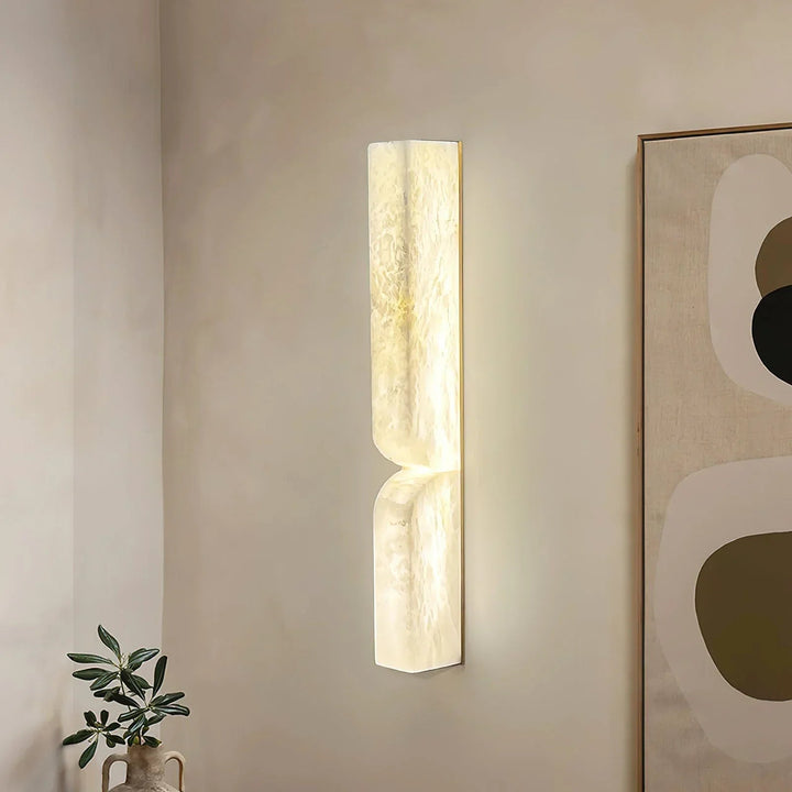 AlabasterGlow | Elegant Natural Stone Wall Sconce Light Fixture 11
