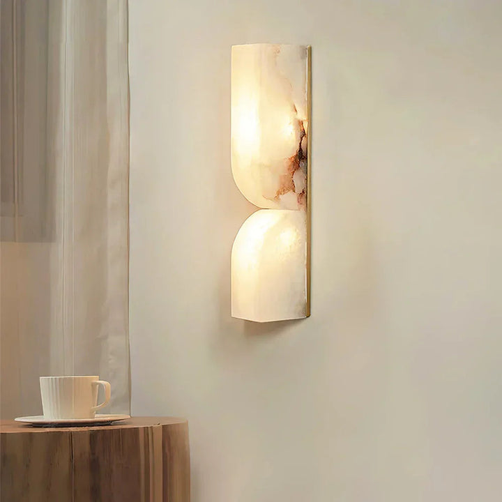 AlabasterGlow | Elegant Natural Stone Wall Sconce Light Fixture 5