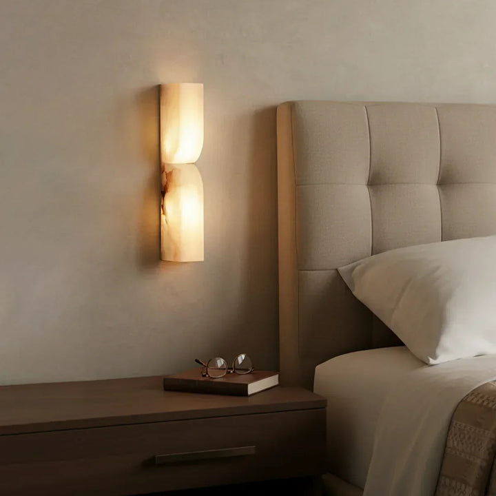 AlabasterGlow | Elegant Natural Stone Wall Sconce Light Fixture 7