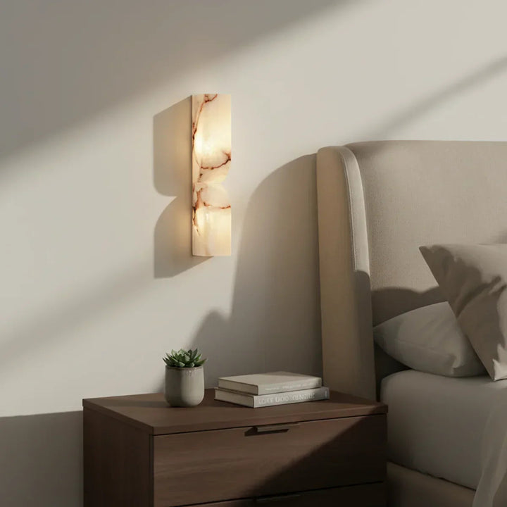 AlabasterGlow | Elegant Natural Stone Wall Sconce Light Fixture 8
