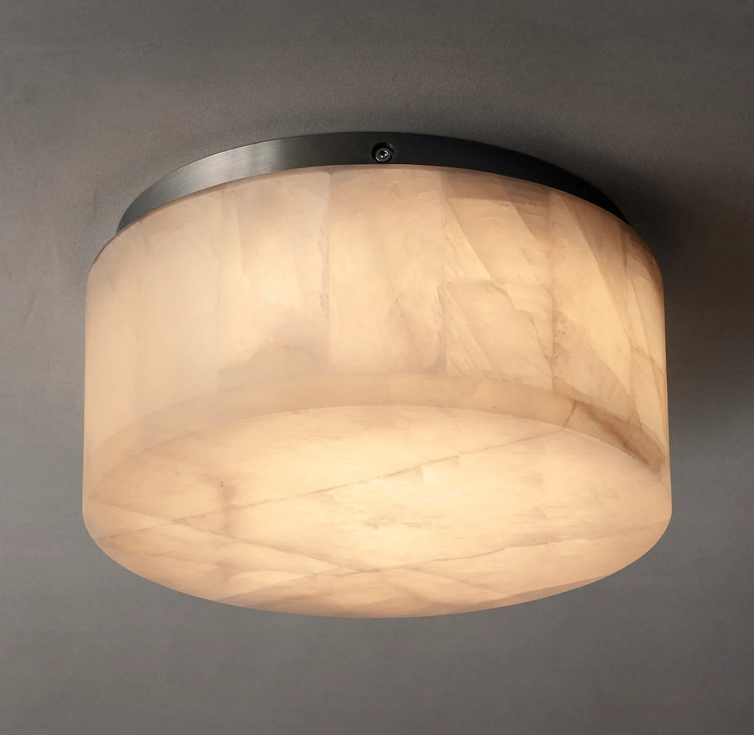 CalciteGlow | Elegant Natural Alabaster Flush Mount Ceiling Light 0