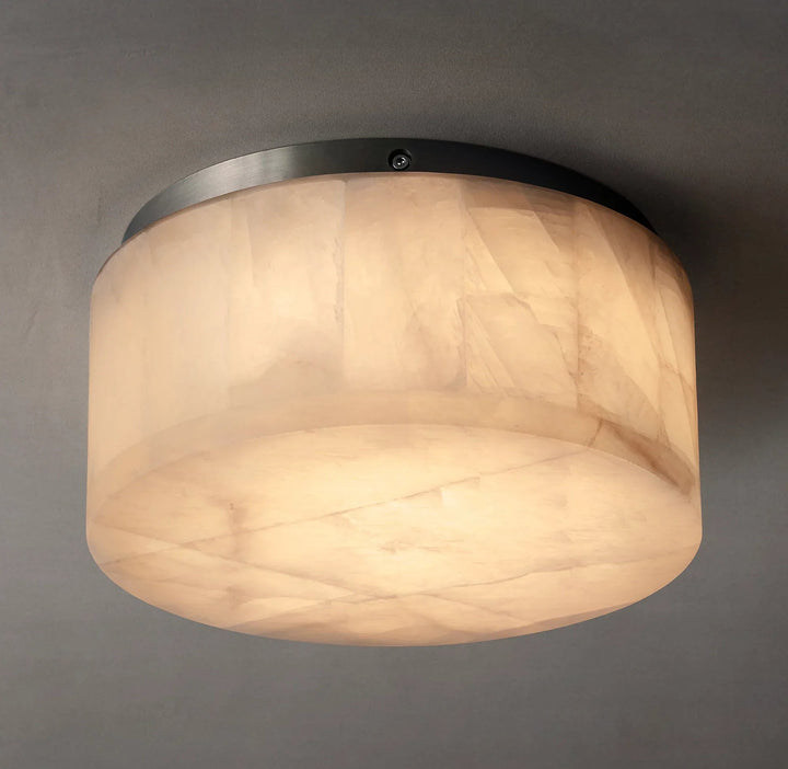 CalciteGlow | Elegant Natural Alabaster Flush Mount Ceiling Light 0