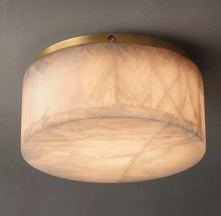 CalciteGlow | Elegant Natural Alabaster Flush Mount Ceiling Light 7