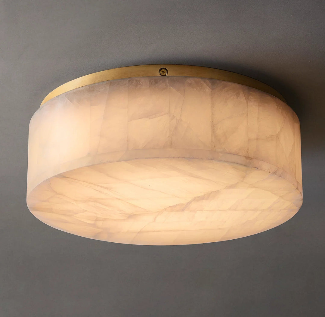 CalciteGlow | Elegant Natural Alabaster Flush Mount Ceiling Light 8