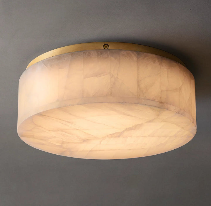 CalciteGlow | Elegant Natural Alabaster Flush Mount Ceiling Light 8