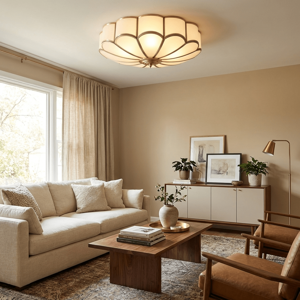 FloraGlow | Elegant Frosted Glass Modern Ceiling Light Fixture 2
