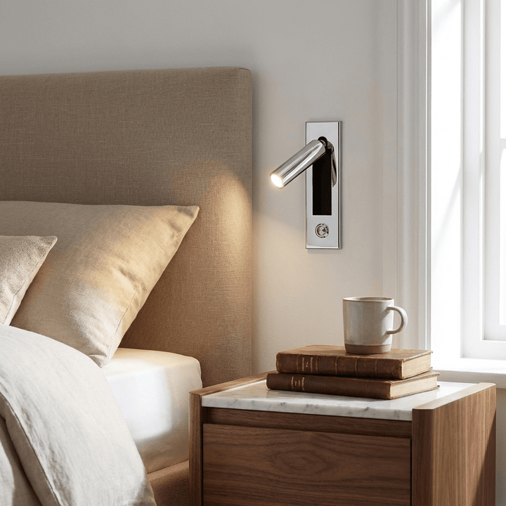 Lunara | Modern Elegant Metal Glass Bedside Wall Sconce Light 4