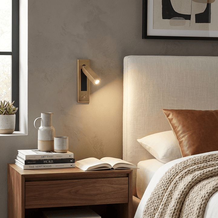 Lunara | Modern Elegant Metal Glass Bedside Wall Sconce Light 5