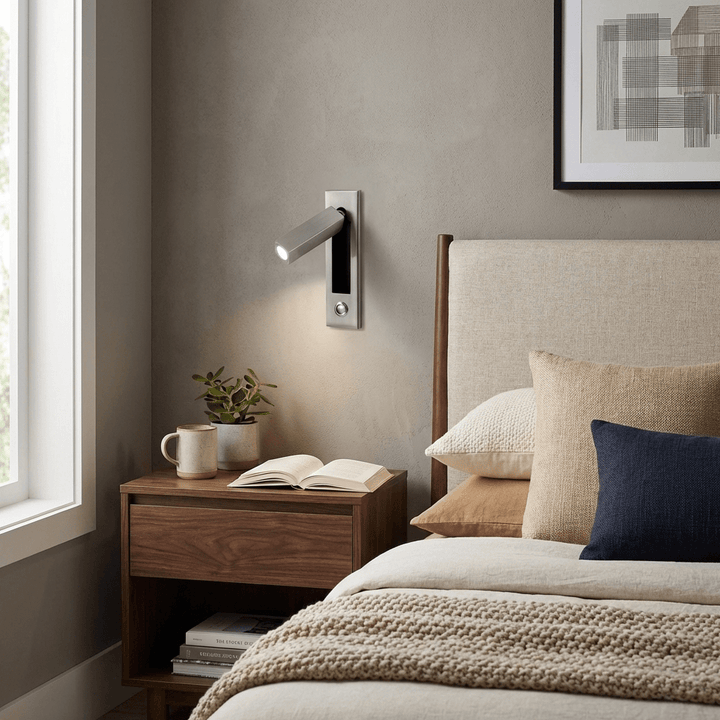 Lunara | Modern Elegant Metal Glass Bedside Wall Sconce Light 6