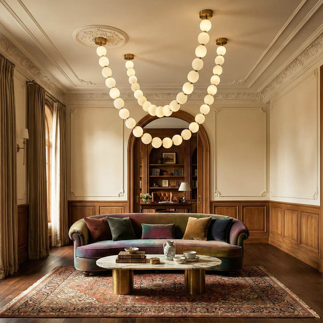 PearlGlow | Elegant Gold Modern Chandelier Light Fixture for Dining Room 2