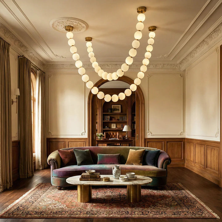PearlGlow | Elegant Gold Modern Chandelier Light Fixture for Dining Room 2