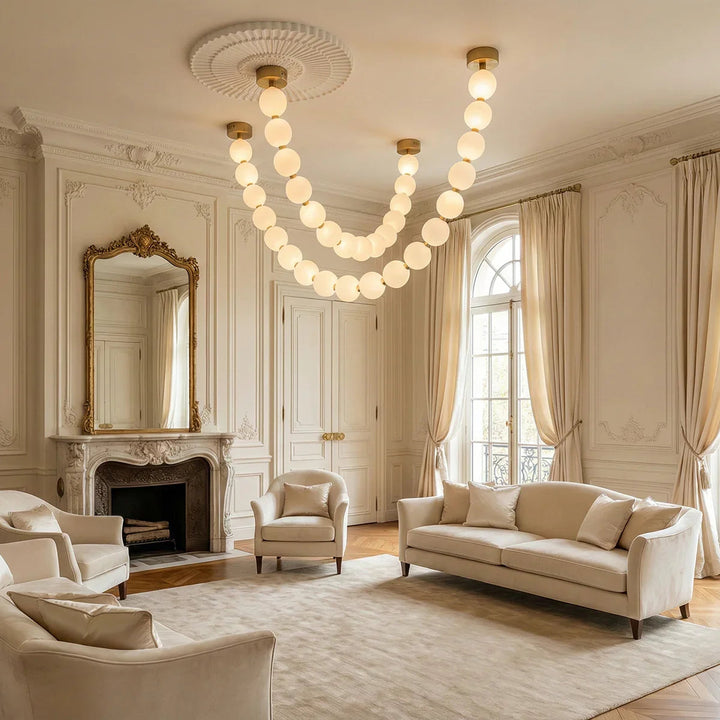 PearlGlow | Elegant Gold Modern Chandelier Light Fixture for Dining Room 3