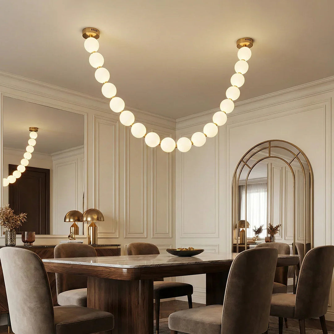 PearlGlow | Elegant Gold Modern Chandelier Light Fixture for Dining Room 4