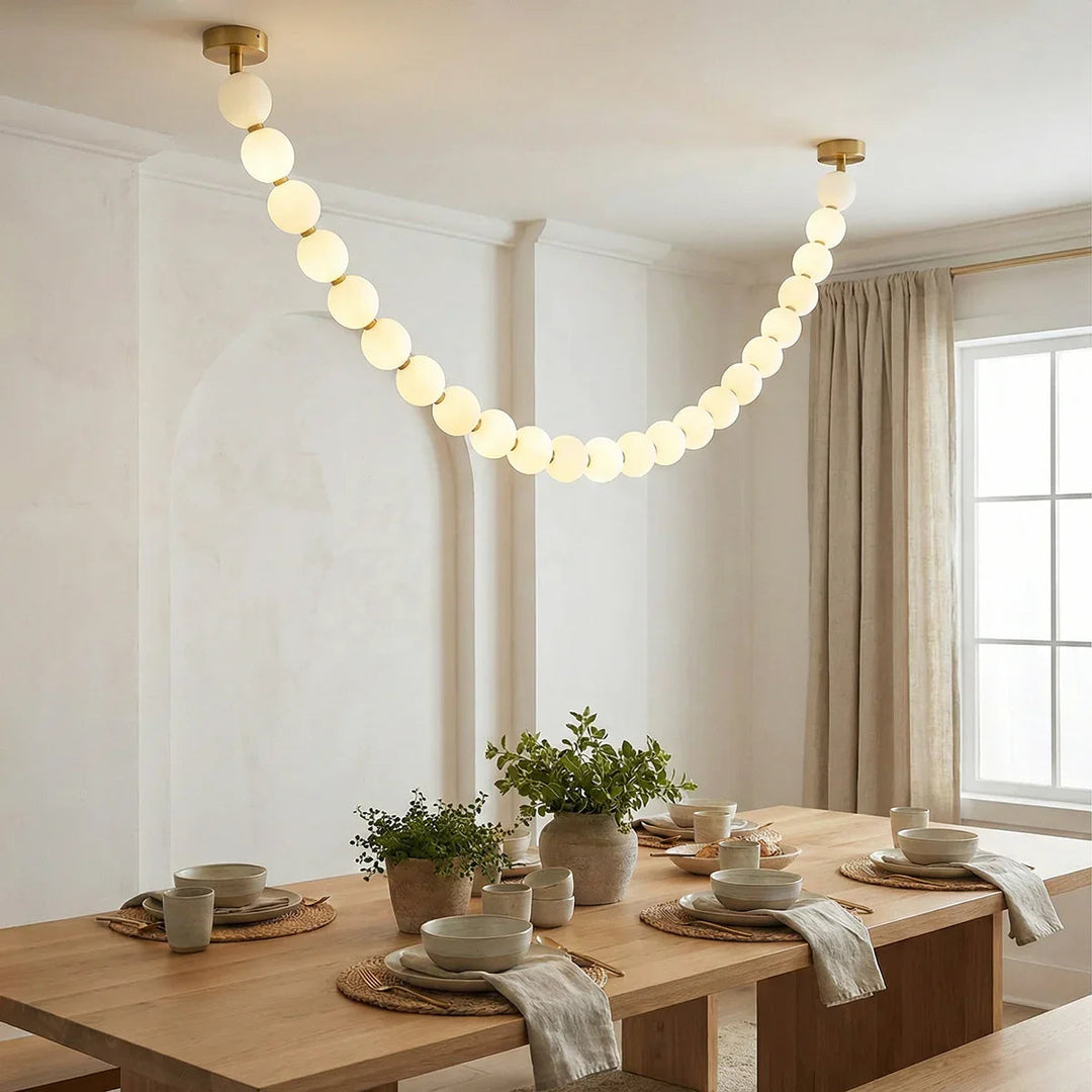 PearlGlow | Elegant Gold Modern Chandelier Light Fixture for Dining Room 5