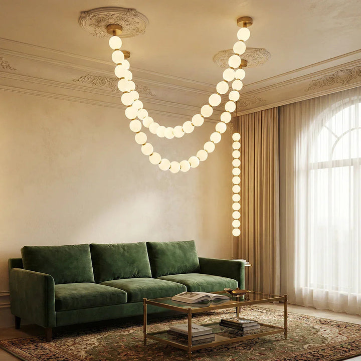 PearlGlow | Elegant Gold Modern Chandelier Light Fixture for Dining Room 6