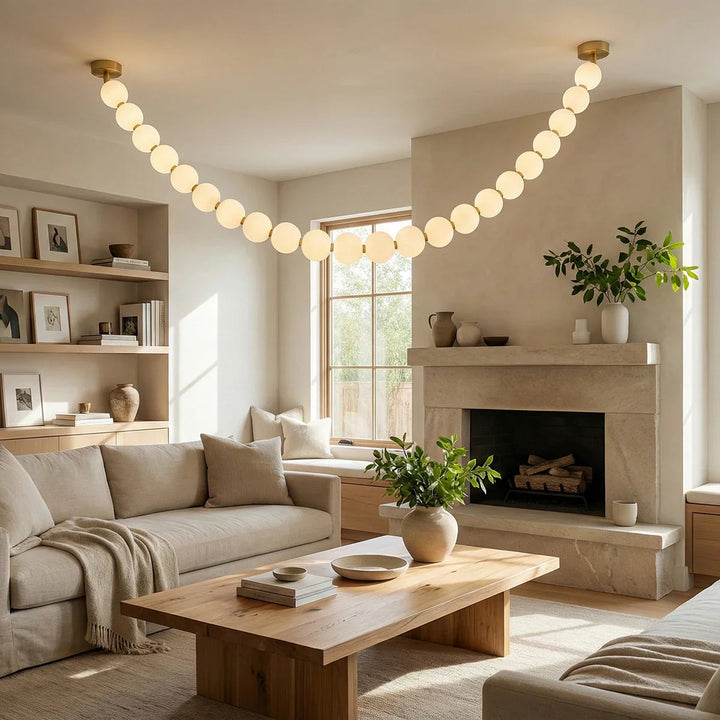 PearlGlow | Elegant Gold Modern Chandelier Light Fixture for Dining Room 7