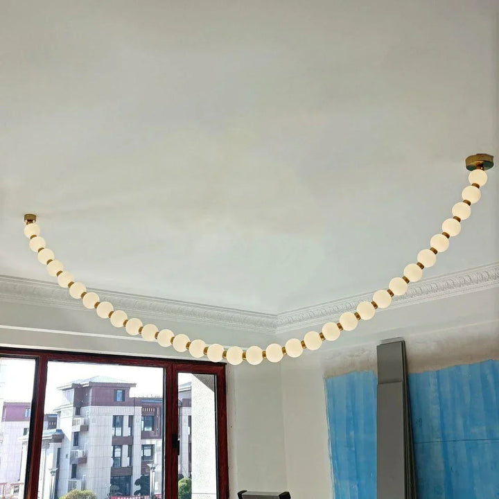PearlGlow | Elegant Gold Modern Chandelier Light Fixture for Dining Room 9