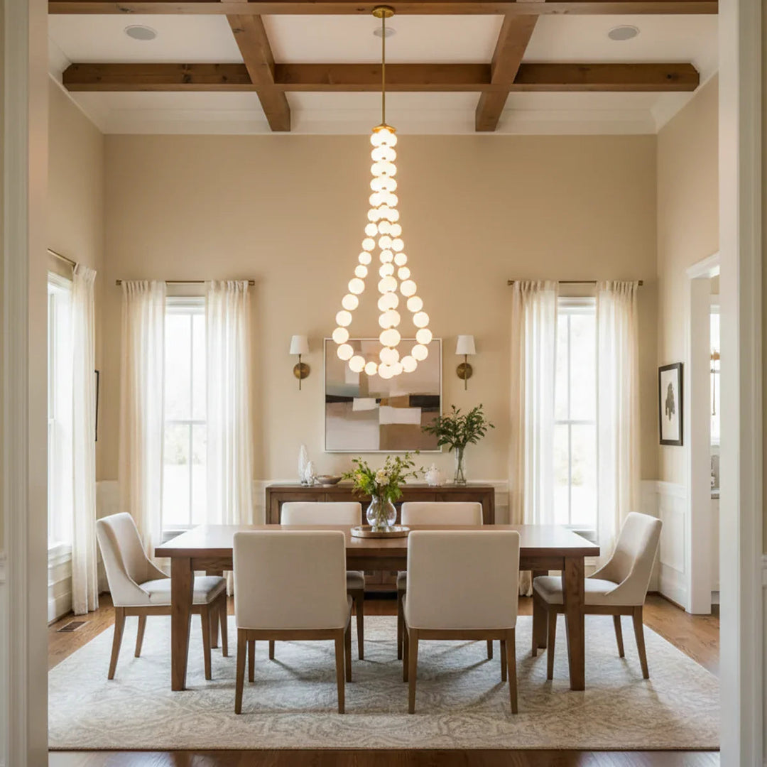 PearlSphere | Elegant Modern Gold Chandelier Light with LED Illumination 3