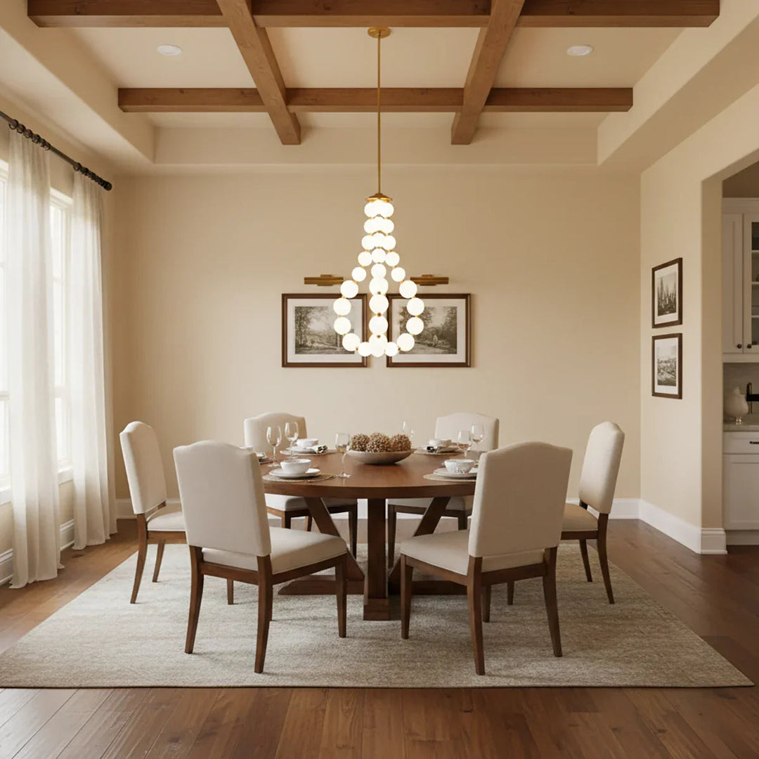 PearlSphere | Elegant Modern Gold Chandelier Light with LED Illumination 6