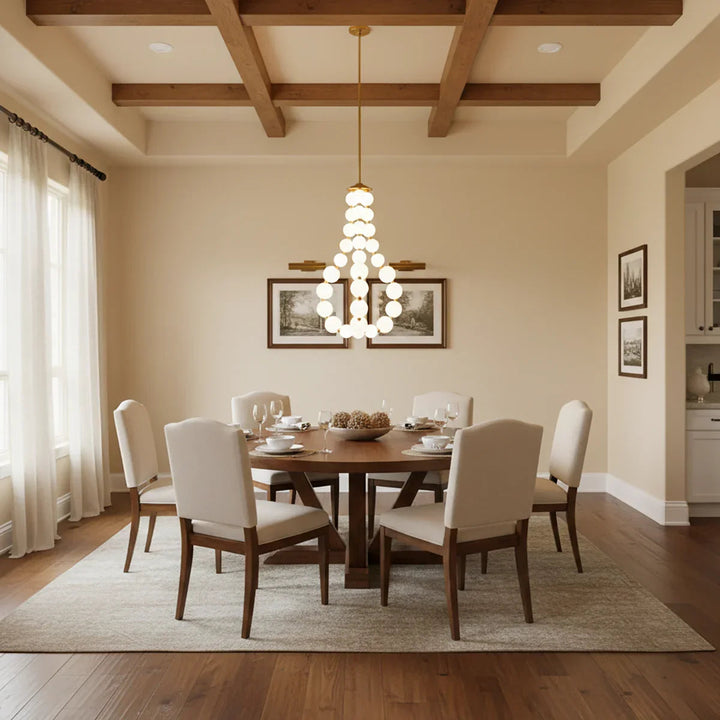 PearlSphere | Elegant Modern Gold Chandelier Light with LED Illumination 6