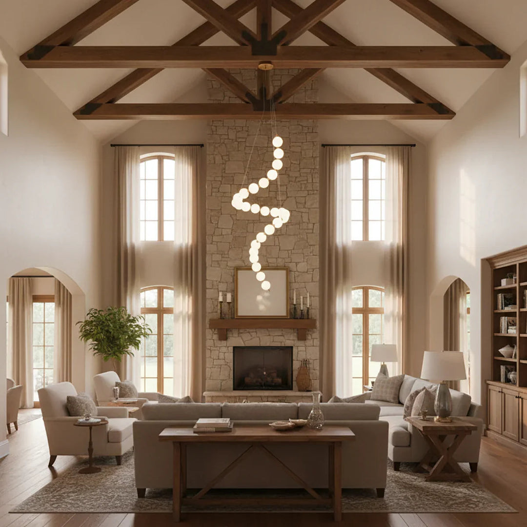 PearlSphere | Elegant Modern Gold Chandelier Light with LED Illumination 8