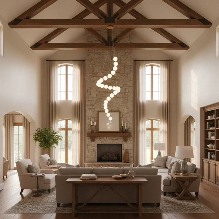 PearlSphere | Elegant Modern Gold Chandelier Light with LED Illumination 8