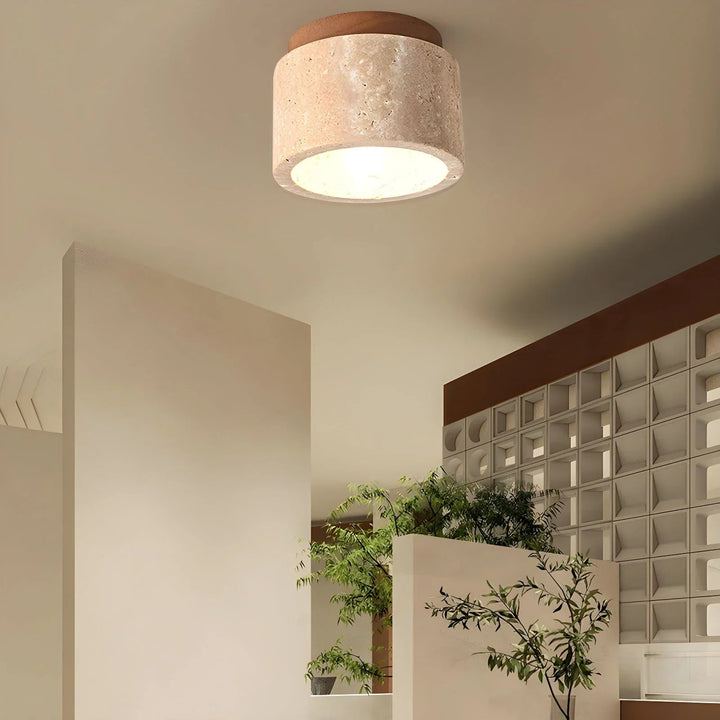 TravertineGlow | Elegant Rustic Flush Mount Ceiling Light Fixture 4