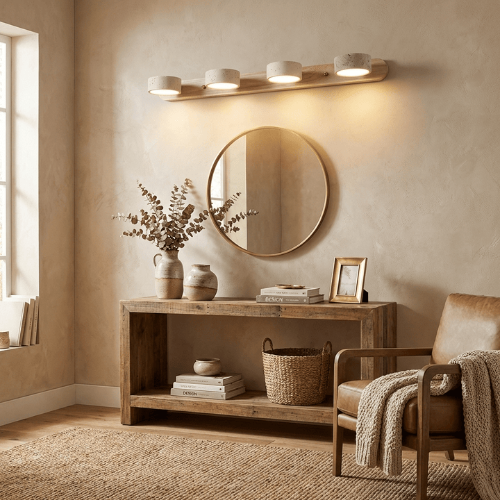 TravertineGlow | Stylish Modern Dual Wall Sconces Light Fixture 4